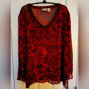 Chico's washable silk sheer top